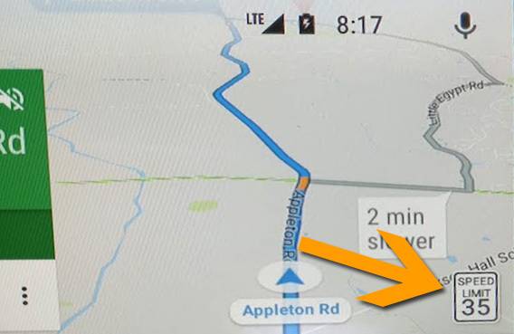 Google Maps limiti di velocità