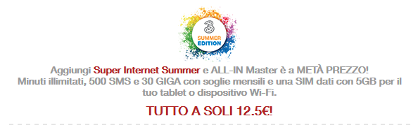 3 Italia ALL-IN Master Summer Edition